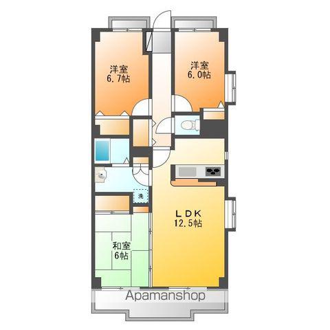 アーク昭島レジデンス(3LDK/1階)の間取り写真