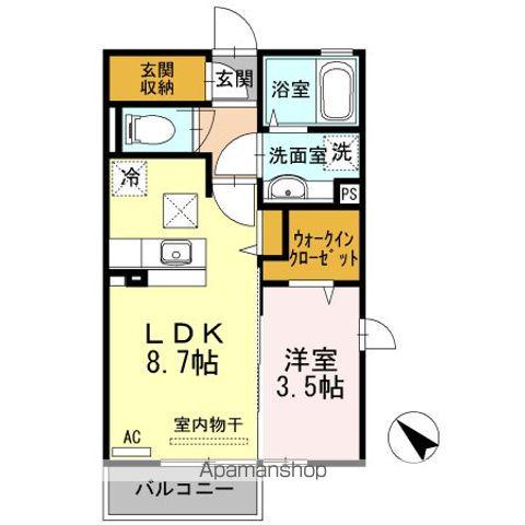 ディア・ラソ(1LDK/1階)の間取り写真