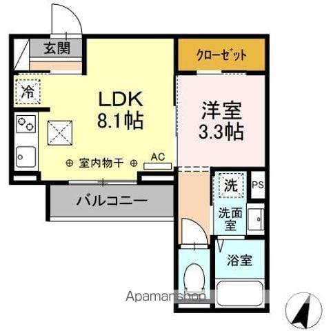 コラージュくりた(1LDK/1階)の間取り写真