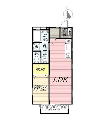 ラフール湘南(1LDK/2階)の間取り写真