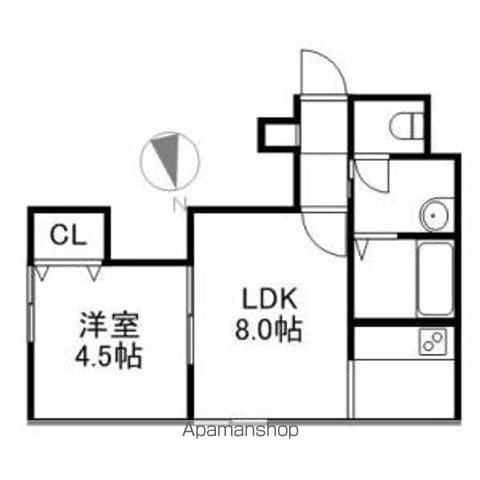 シティハウス(1DK/2階)の間取り写真