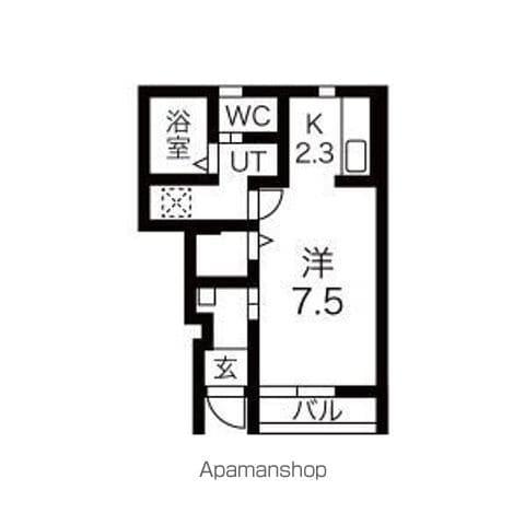 KINGDOMⅡ(1K/1階)の間取り写真