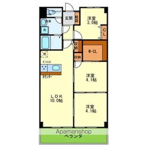 メゾンAメッツ(3LDK/6階)の間取り写真