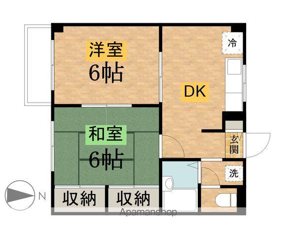 グランドールヤマグチ(2DK/3階)の間取り写真