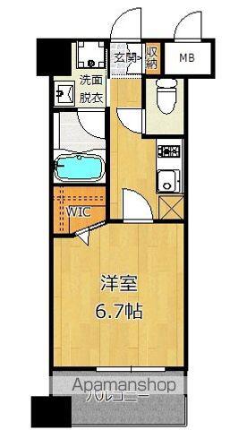 エンクレスト博多イースト PARK(1K/4階)の間取り写真