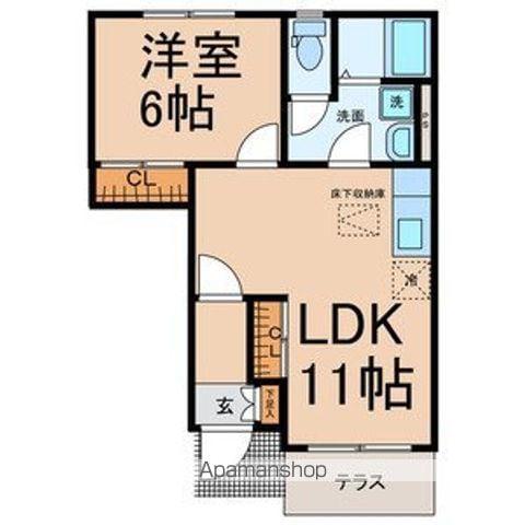 LOUVRE MIZUNO(1LDK/1階)の間取り写真