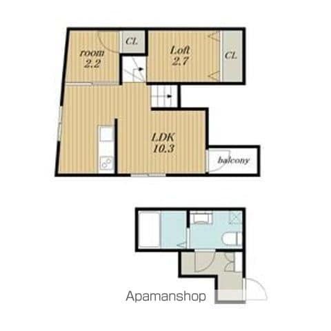 ソリッド千種(1LDK/2階)の間取り写真