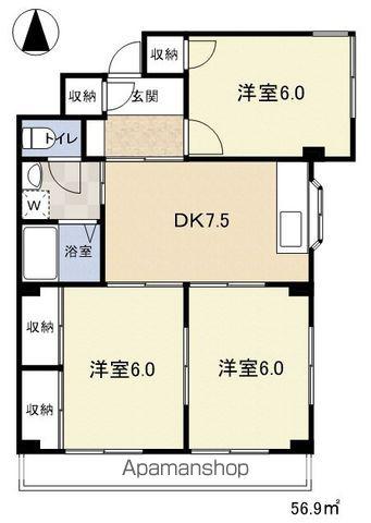 ルミエール(3DK/2階)の間取り写真