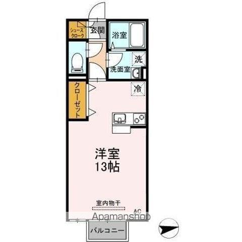 パラディー森塚(1K/1階)の間取り写真