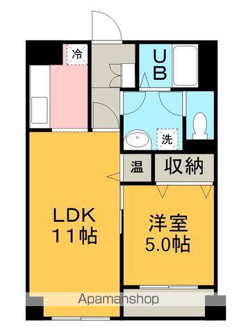 コンチネンタル・インB(1LDK/3階)の間取り写真