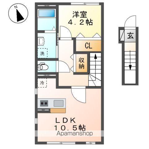 KAIUNSOU(1LDK/2階)の間取り写真