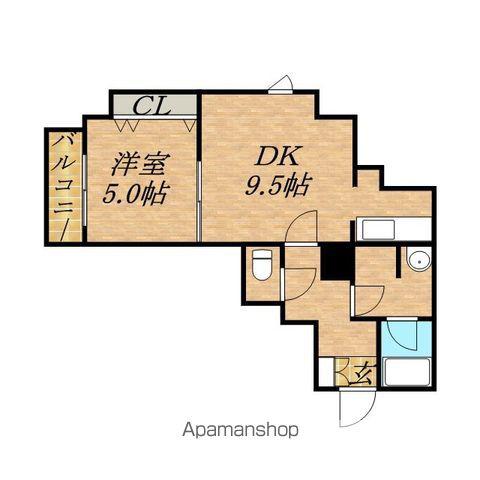 ラクラス札幌北7条(1LDK/4階)の間取り写真
