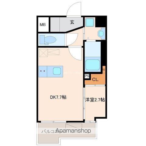 RESIDENCE花畑(1DK/8階)の間取り写真