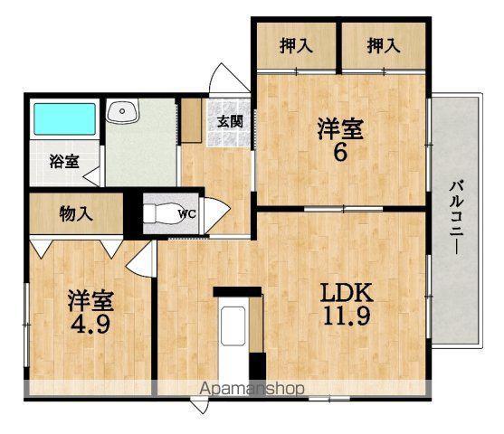 サントゥル大職冠B(2LDK/2階)の間取り写真