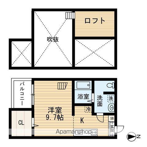 鹿児島本線 箱崎駅 徒歩9分 2階建 築17年(ワンルーム/1階)の間取り写真