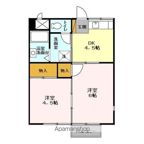 コスモシティ岡野(2K/2階)の間取り写真