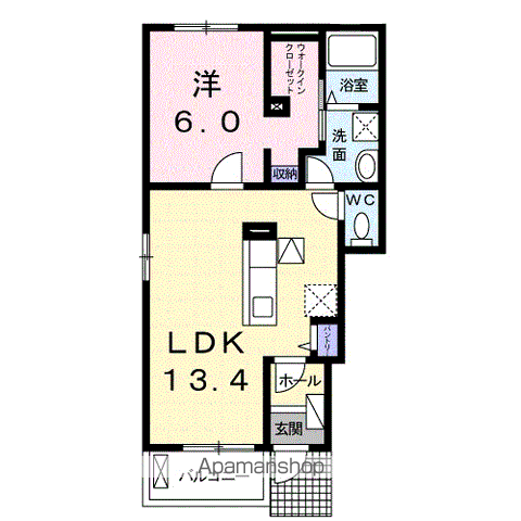 ヴィヴラント(1LDK/1階)の間取り写真