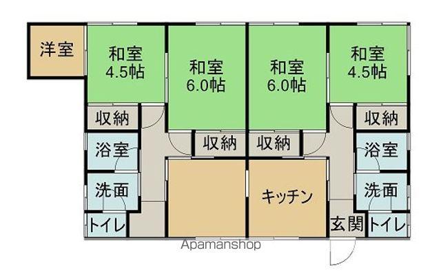 予讃線 多喜浜駅 徒歩9分 1階建 築53年(4DK)の間取り写真