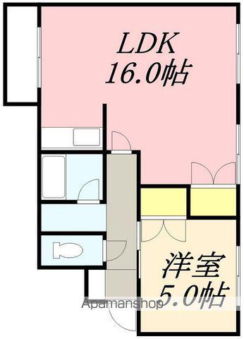 コートハウス的場(1LDK/5階)の間取り写真