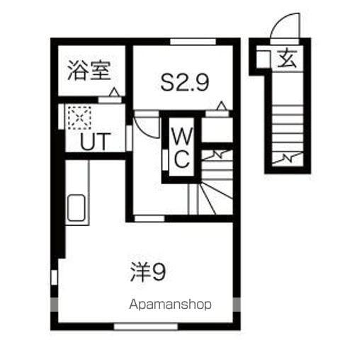 東北本線 村崎野駅 徒歩32分 2階建 築3年(ワンルーム/2階)の間取り写真