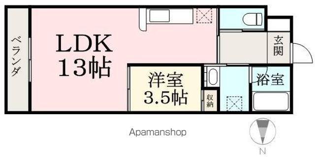 フォルトゥーナ(1LDK/1階)の間取り写真