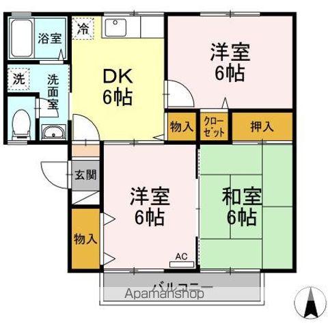 ロイヤルガーデン吉倉 D(3DK/1階)の間取り写真