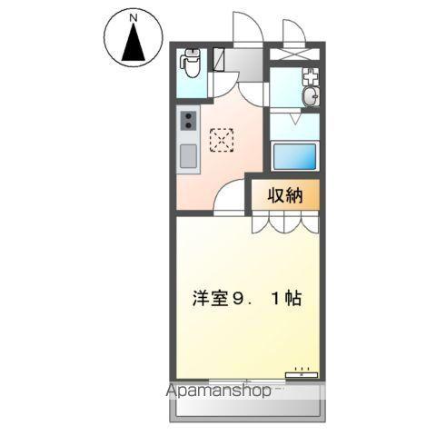 ルミエール大坪(1K/1階)の間取り写真