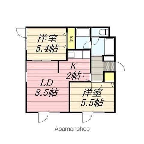 ハラハイムⅡ(2LDK/1階)の間取り写真