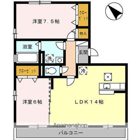 ボナール(2LDK/1階)の間取り写真