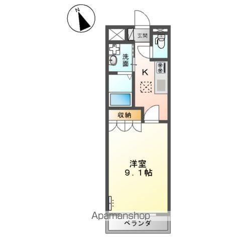 コンシアンス(1K/1階)の間取り写真