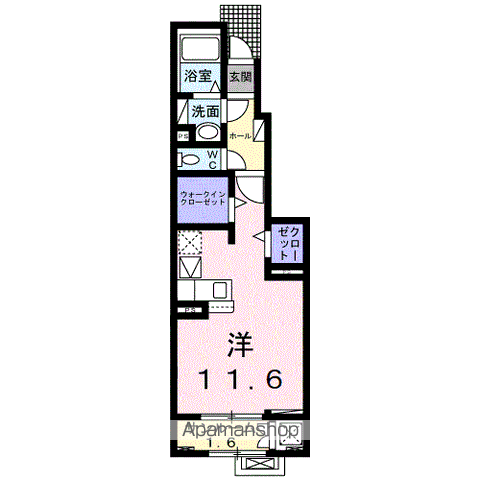 ウィッシュ・コート(ワンルーム/1階)の間取り写真