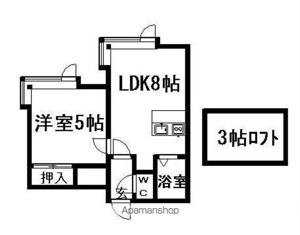 AMS清田2-1B棟(1DK/2階)の間取り写真