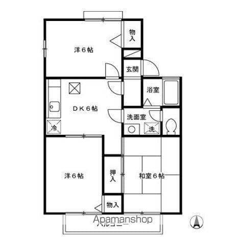 セジュールグランデⅣ(3DK/2階)の間取り写真