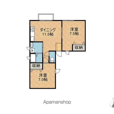 レジデンス横田(2DK/1階)の間取り写真