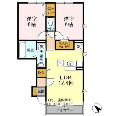成田線 小見川駅 徒歩77分 2階建 築15年(2LDK/1階)の間取り写真