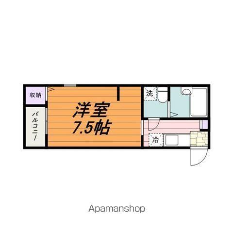 フォセット松戸・上本郷(1K/2階)の間取り写真