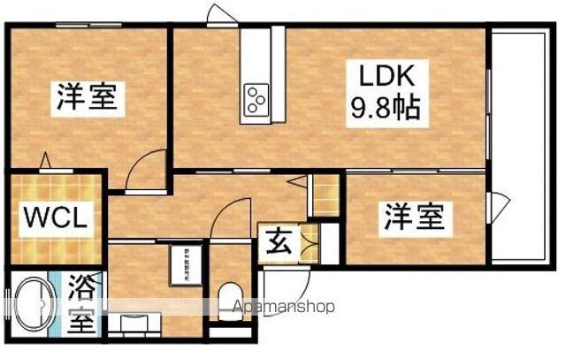 アルカディア2(2LDK/3階)の間取り写真