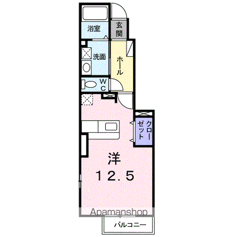 ヴィラ・サニーヒルB(1K/1階)の間取り写真