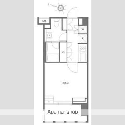 イクサージュ目黒(1K/2階)の間取り写真