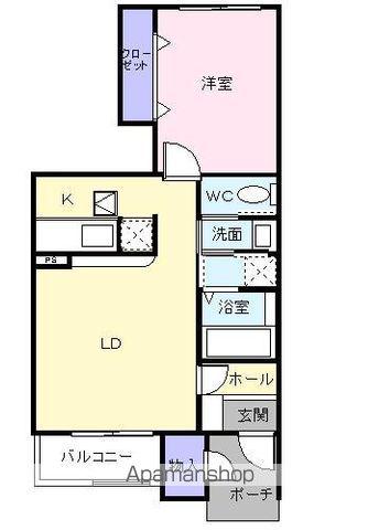 メリディオサイトウB(1LDK/1階)の間取り写真