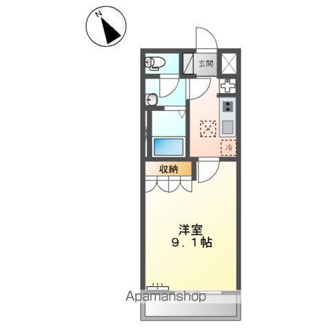 ルミエール(1K/1階)の間取り写真