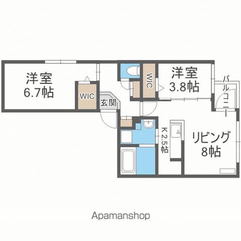 ECOA厚別南(2DK/4階)の間取り写真
