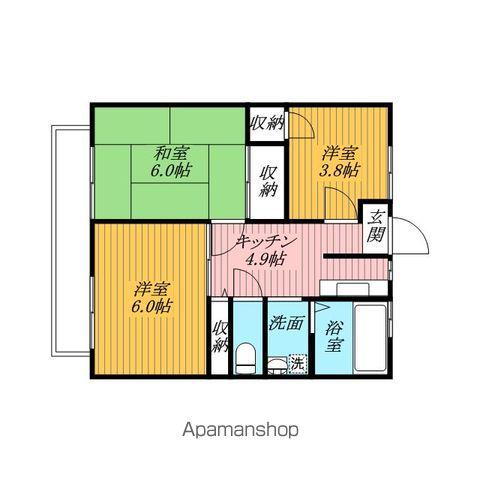 サンシティ エム(3K/1階)の間取り写真