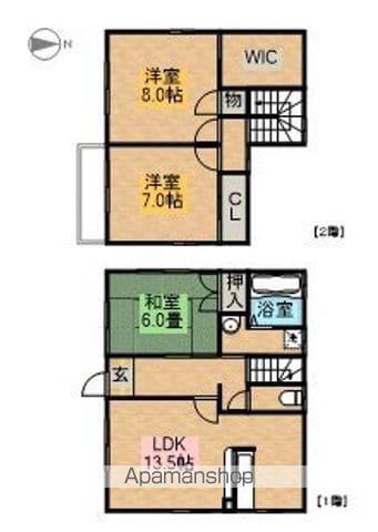 名古屋市名港線 東海通駅 徒歩9分 2階建 築33年(3LDK)の間取り写真