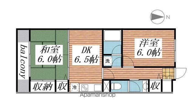 ボザールマンション(2DK/1階)の間取り写真