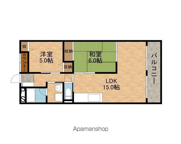 ランドスケイプ(2LDK/3階)の間取り写真