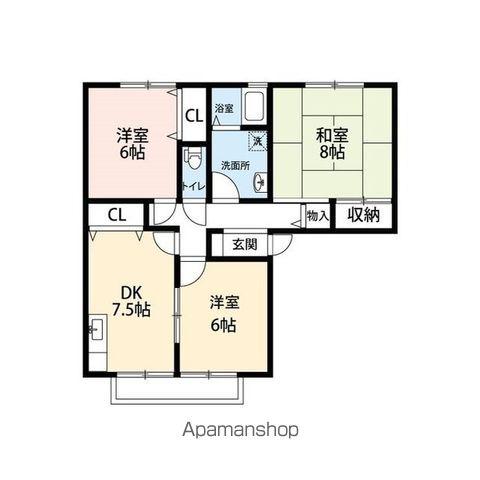 メゾン・ソレント(3DK/2階)の間取り写真