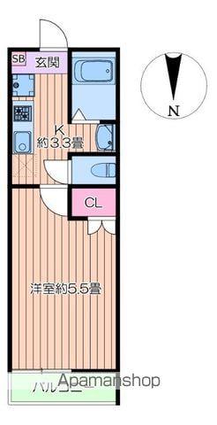 CAT COURT KOGANE(1K/3階)の間取り写真