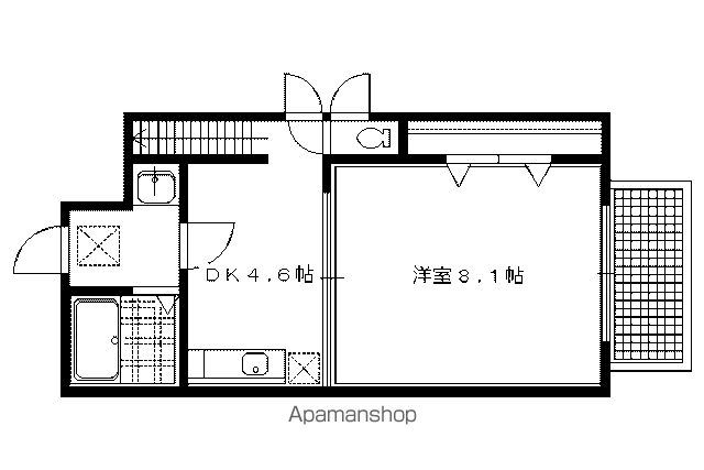 メゾンアジュール(1DK/2階)の間取り写真