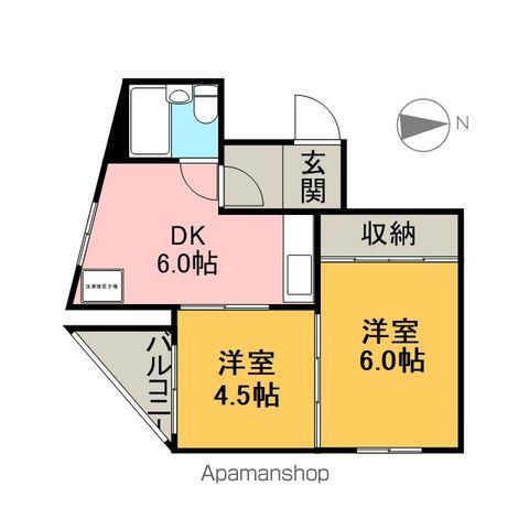 堀壱ビル(2DK/3階)の間取り写真